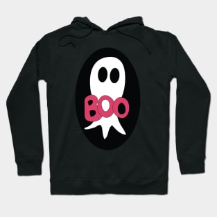 Cute Halloween ghost cartoon with BOO text Hoodie